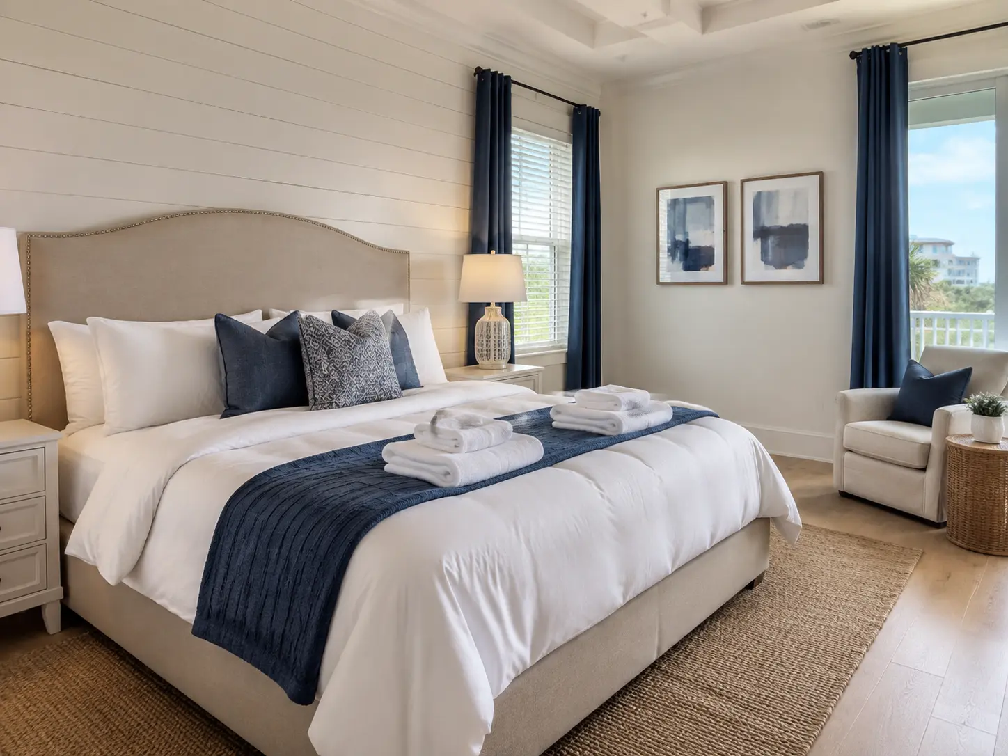 Freshly cleaned and guest-ready Airbnb bedroom